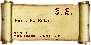 Beniczky Réka névjegykártya
