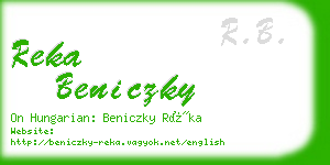 reka beniczky business card